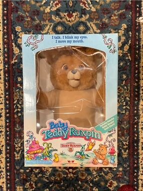 Baby Teddy Ruxpin Plush Bear - Brown - Interactive Talking Toy